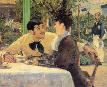  Manet Oil Painting - Chez Le Pere Lathuile Realism Impressionism Edouard Manet